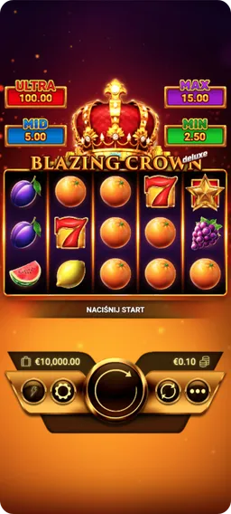 Blazing Crown Deluxe slot gameplay screen